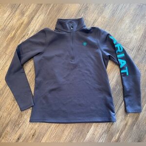 Ariat Tek Team Cold Series 1/2 Zip Pullover Jacket Grey Blue Sz M Western EUC